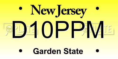 D10PPM New Jersey License Plate