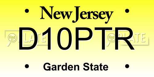 D10PTR New Jersey License Plate