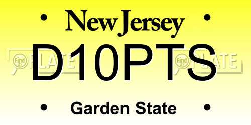 D10PTS New Jersey License Plate
