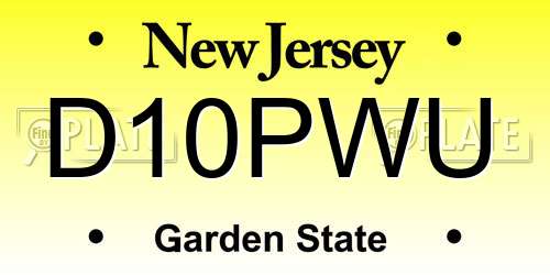 D10PWU New Jersey License Plate