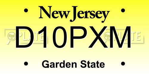 D10PXM New Jersey License Plate