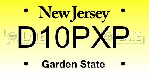 D10PXP New Jersey License Plate