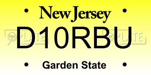 D10RBU New Jersey License Plate