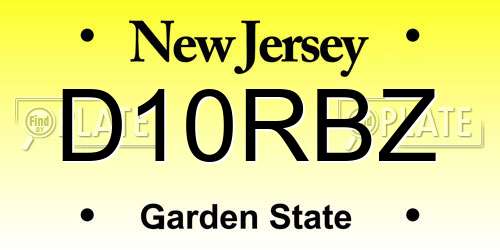 D10RBZ New Jersey License Plate