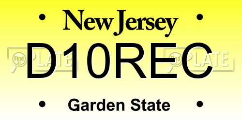 D10REC New Jersey License Plate