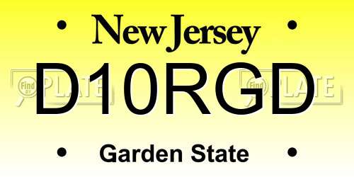 D10RGD New Jersey License Plate