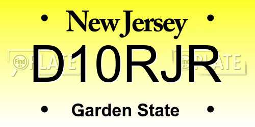 D10RJR New Jersey License Plate