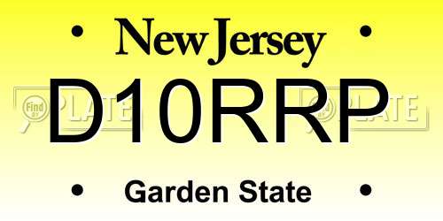 D10RRP New Jersey License Plate