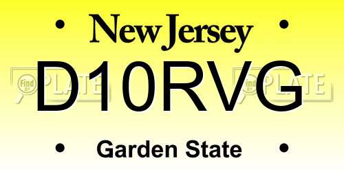 D10RVG New Jersey License Plate