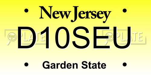 D10SEU New Jersey License Plate