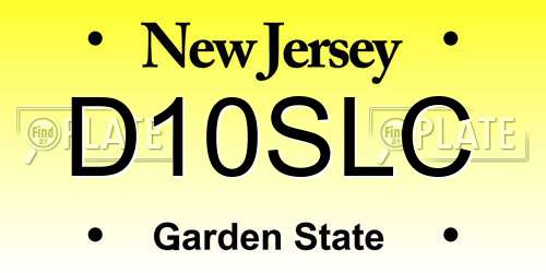 D10SLC New Jersey License Plate