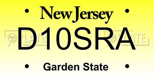 D10SRA New Jersey License Plate