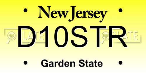D10STR New Jersey License Plate