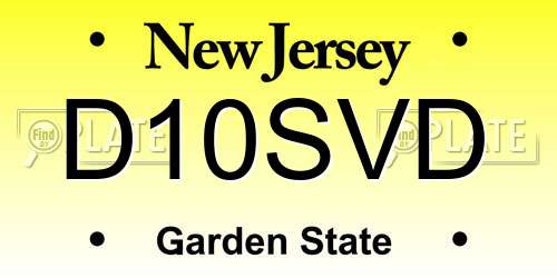 D10SVD New Jersey License Plate
