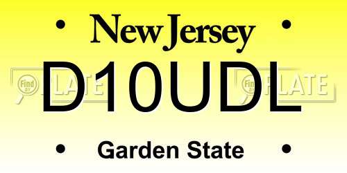 D10UDL New Jersey License Plate