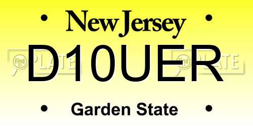 D10UER New Jersey License Plate