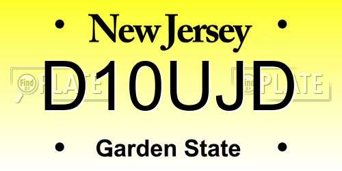 D10UJD New Jersey License Plate