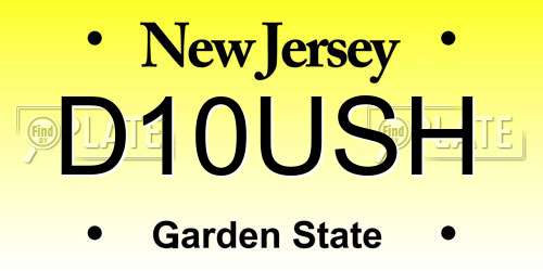 D10USH New Jersey License Plate