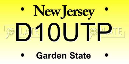 D10UTP New Jersey License Plate