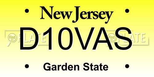 D10VAS New Jersey License Plate