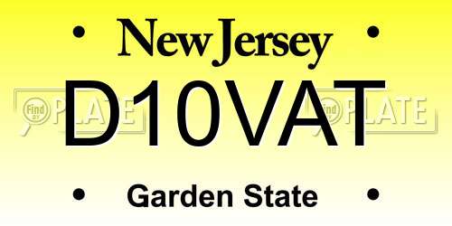 D10VAT New Jersey License Plate