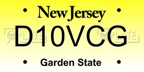 D10VCG New Jersey License Plate