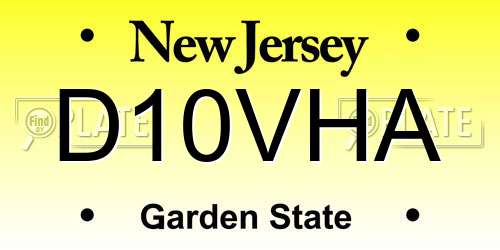 D10VHA New Jersey License Plate