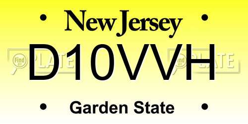 D10VVH New Jersey License Plate