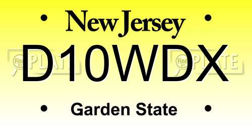 D10WDX New Jersey License Plate