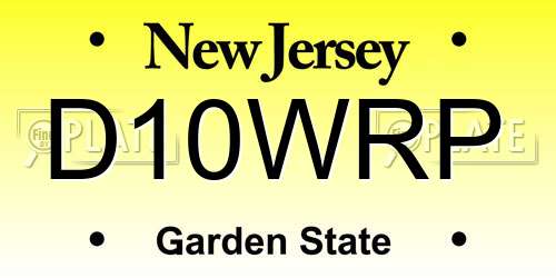 D10WRP New Jersey License Plate