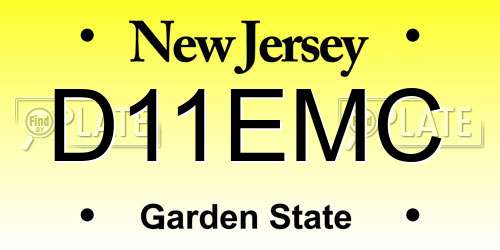 D11EMC New Jersey License Plate