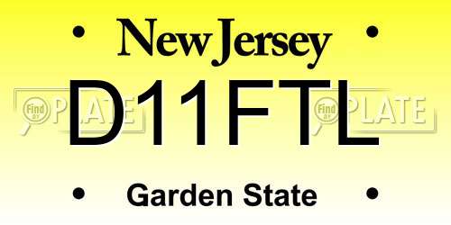 D11FTL New Jersey License Plate