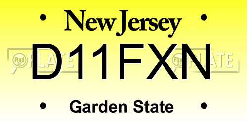 D11FXN New Jersey License Plate