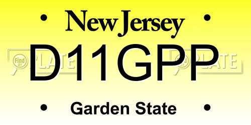 D11GPP New Jersey License Plate