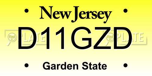 D11GZD New Jersey License Plate