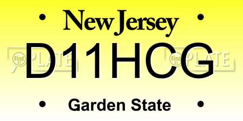 D11HCG New Jersey License Plate