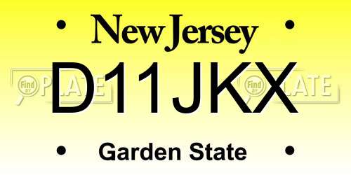 D11JKX New Jersey License Plate