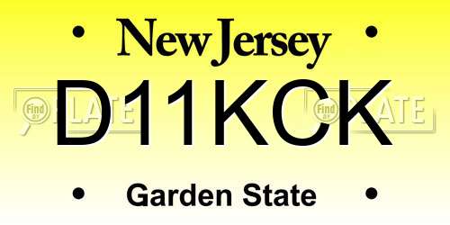 D11KCK New Jersey License Plate