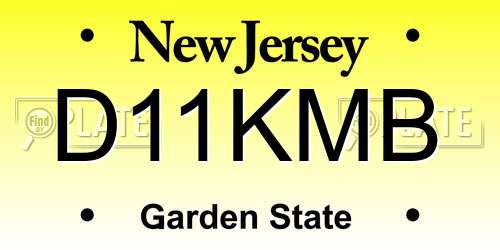 D11KMB New Jersey License Plate