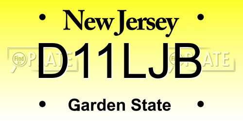D11LJB New Jersey License Plate