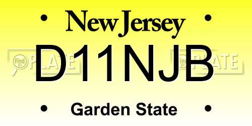 D11NJB New Jersey License Plate