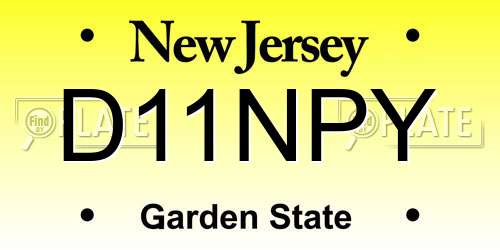 D11NPY New Jersey License Plate