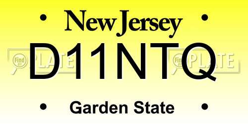 D11NTQ New Jersey License Plate