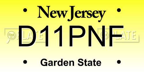 D11PNF New Jersey License Plate