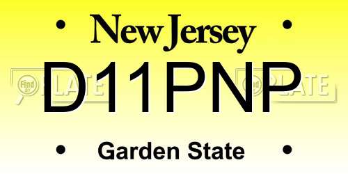 D11PNP New Jersey License Plate