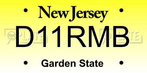 D11RMB New Jersey License Plate