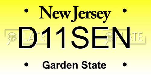 D11SEN New Jersey License Plate