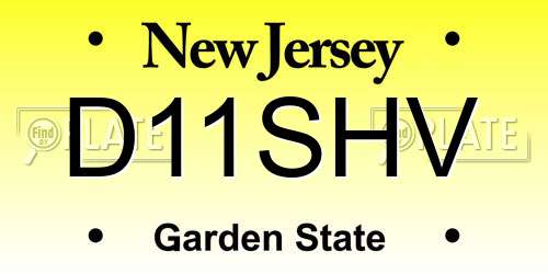 D11SHV New Jersey License Plate