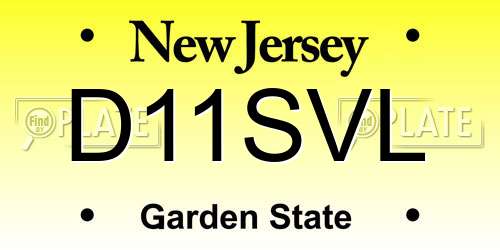D11SVL New Jersey License Plate