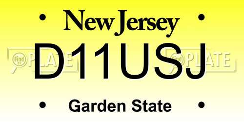 D11USJ New Jersey License Plate
